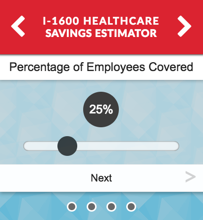 A screenshot of the Healthcare Estimator application.
