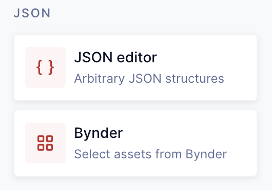 Bynder JSON Field Type