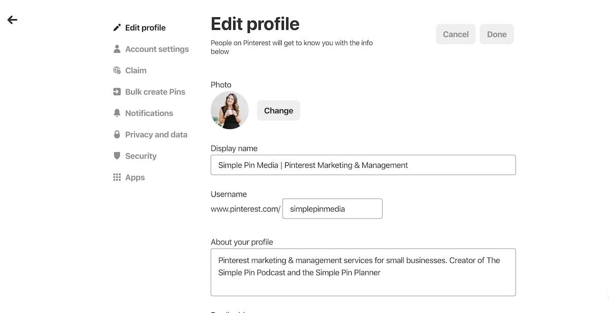 4. Prepare professional bio on Pinterest.jpg