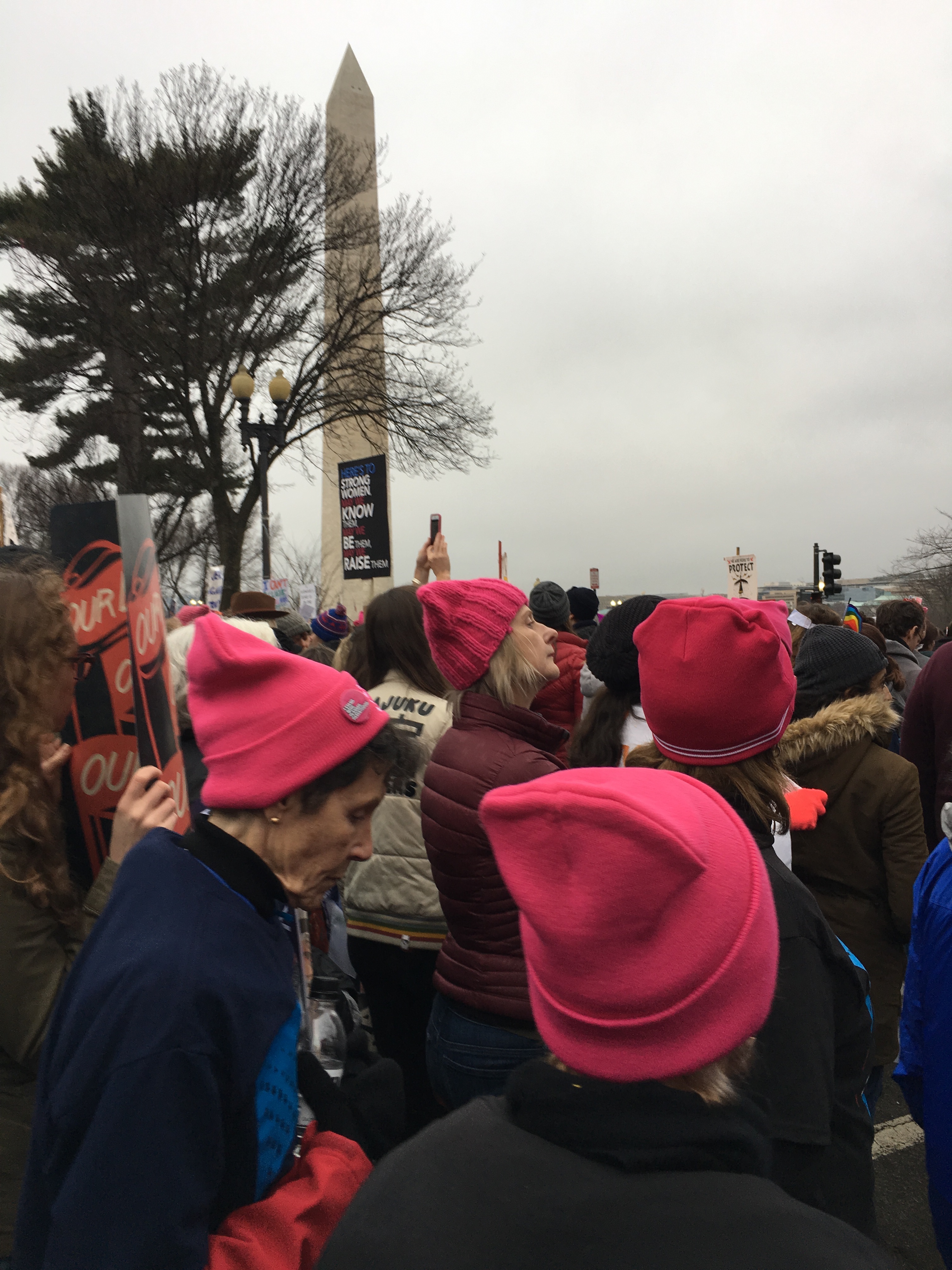 Marching past the Washington Monument