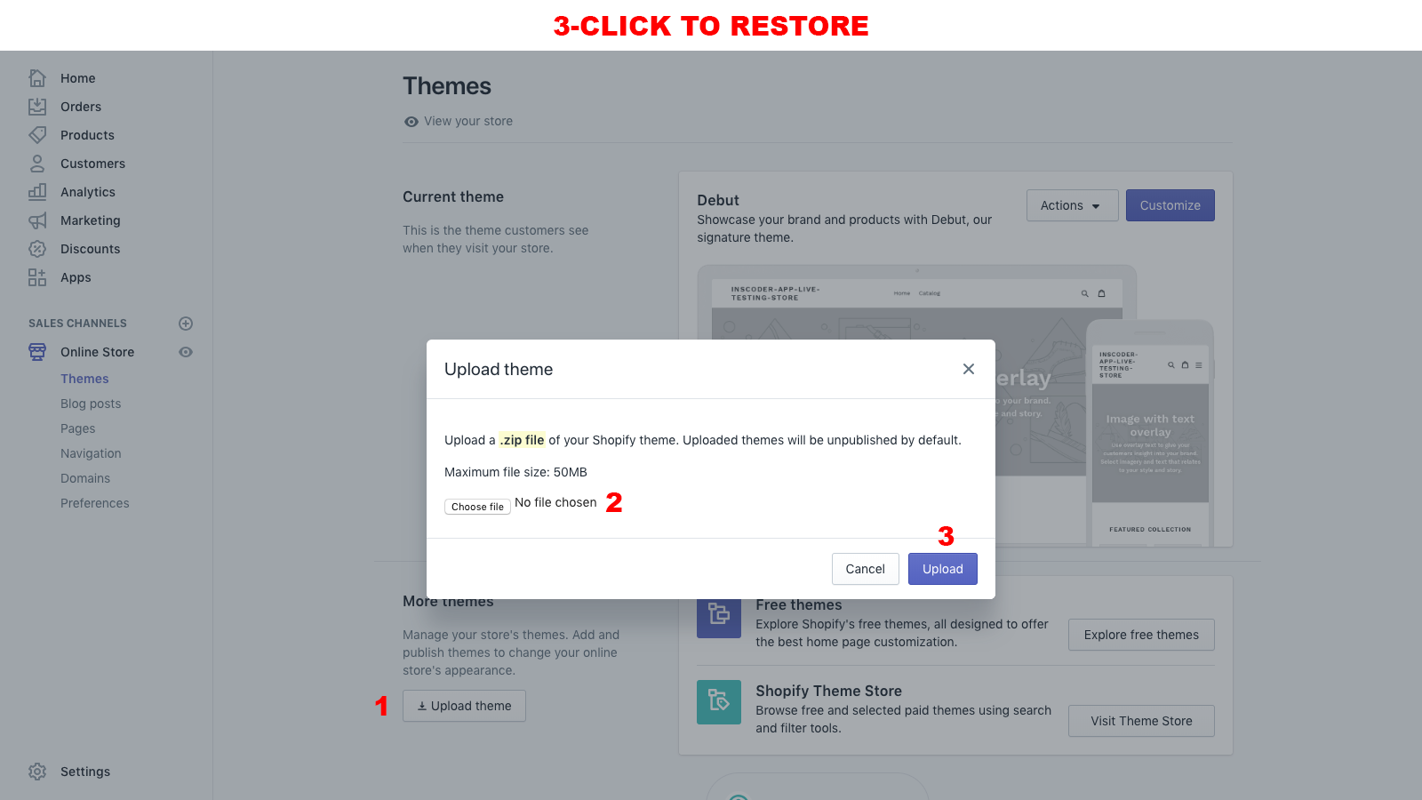 1. Simple restore process of Theme Save.png