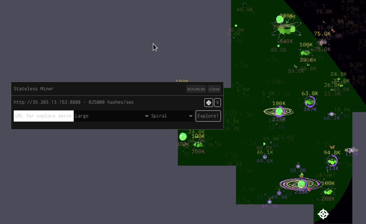 Screenshot of Blue Space in action.