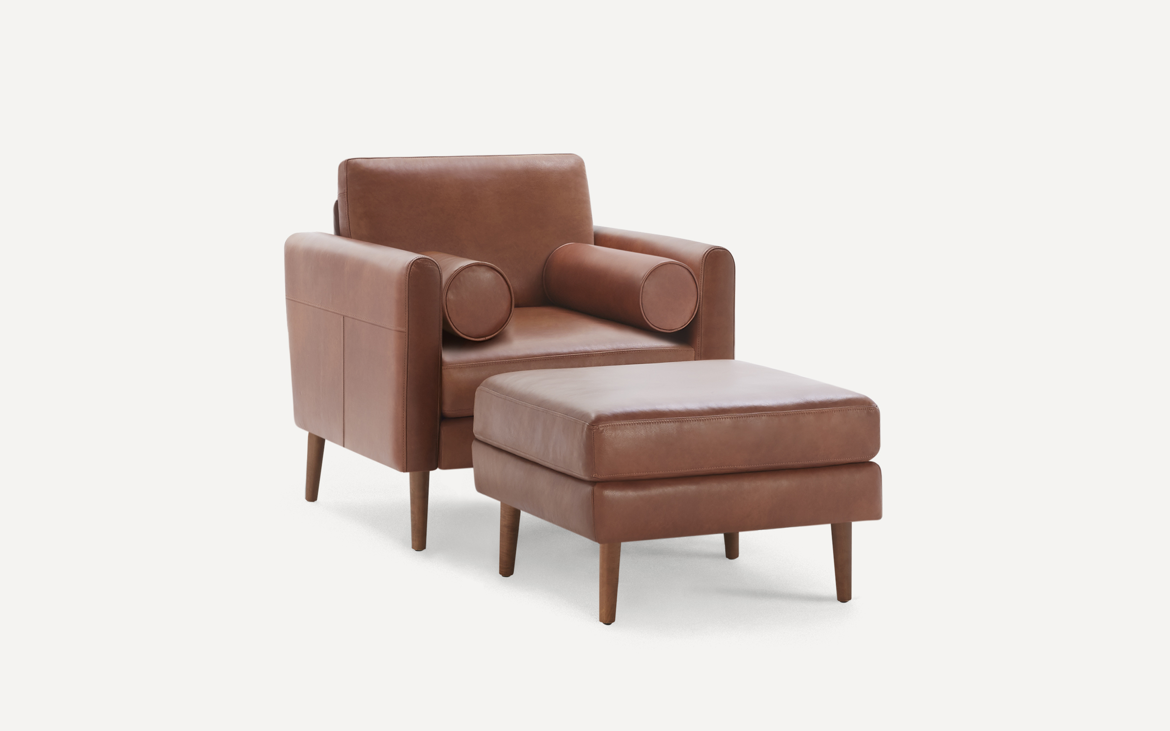 The Nomad Leather Club Chair With, Leather Club Chair Ottoman