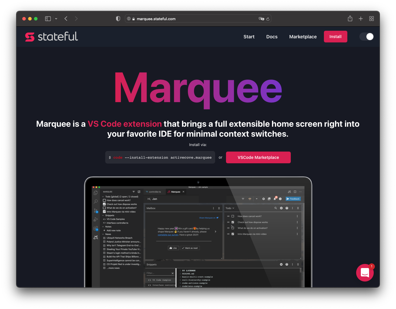 Revamped Marquee Website