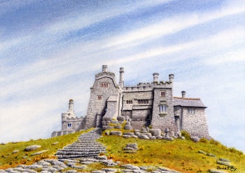 Priory Church, St Michael's Mount, Cornwall (Watercolour Painting)