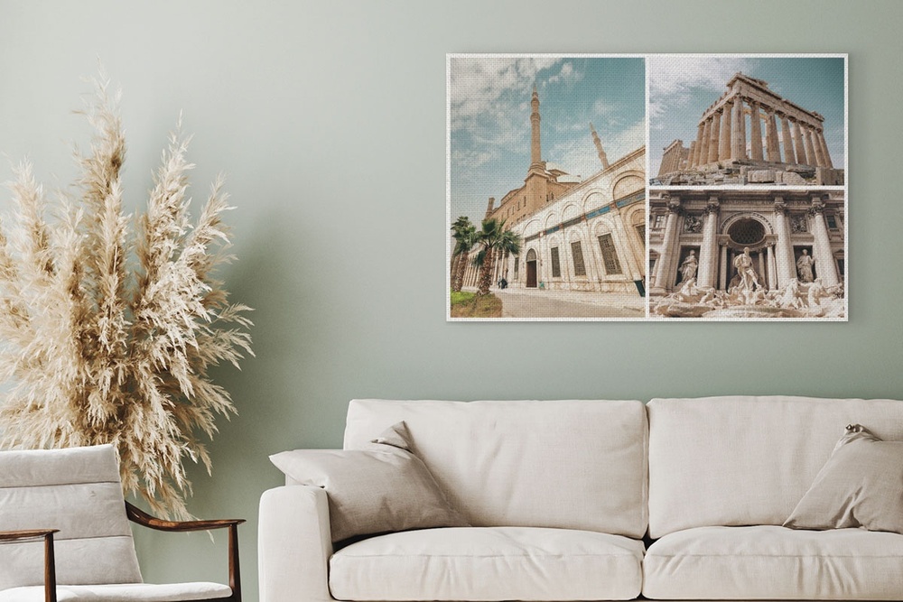 Collage print wall art of Rome