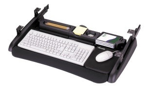 CBERGO-TRAY300 pull-out keyboard tray on full extension slides on a white background