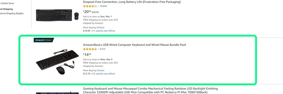 Amazon basics keyboard and mouse