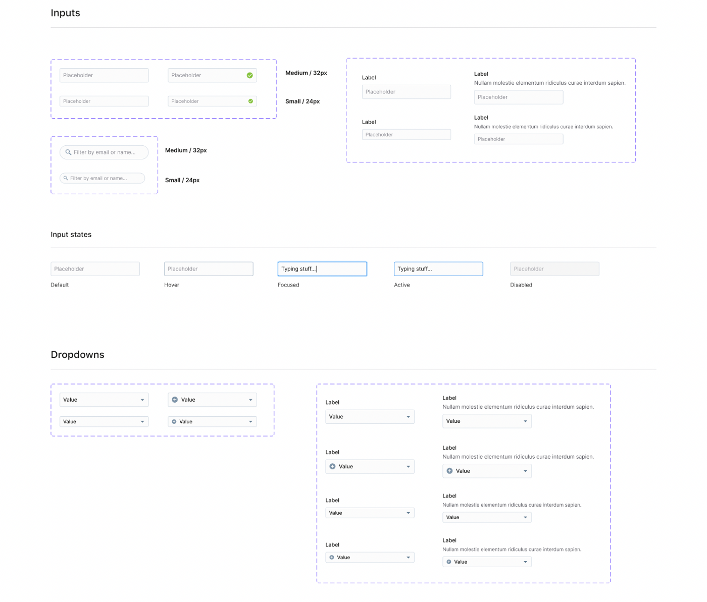 A look at our inputs and dropdowns from the new design system
