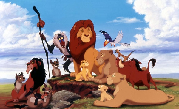 Cartoon image of the characters from the Lion King