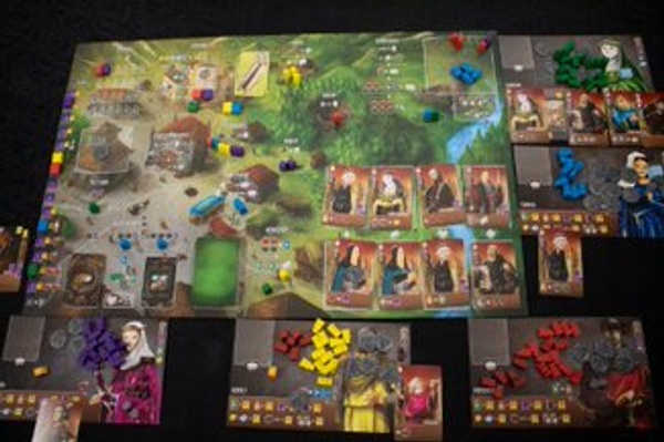 Photo of the game board for Architects of the West Kingdom.