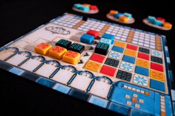 Photo of the Azul game board in play.