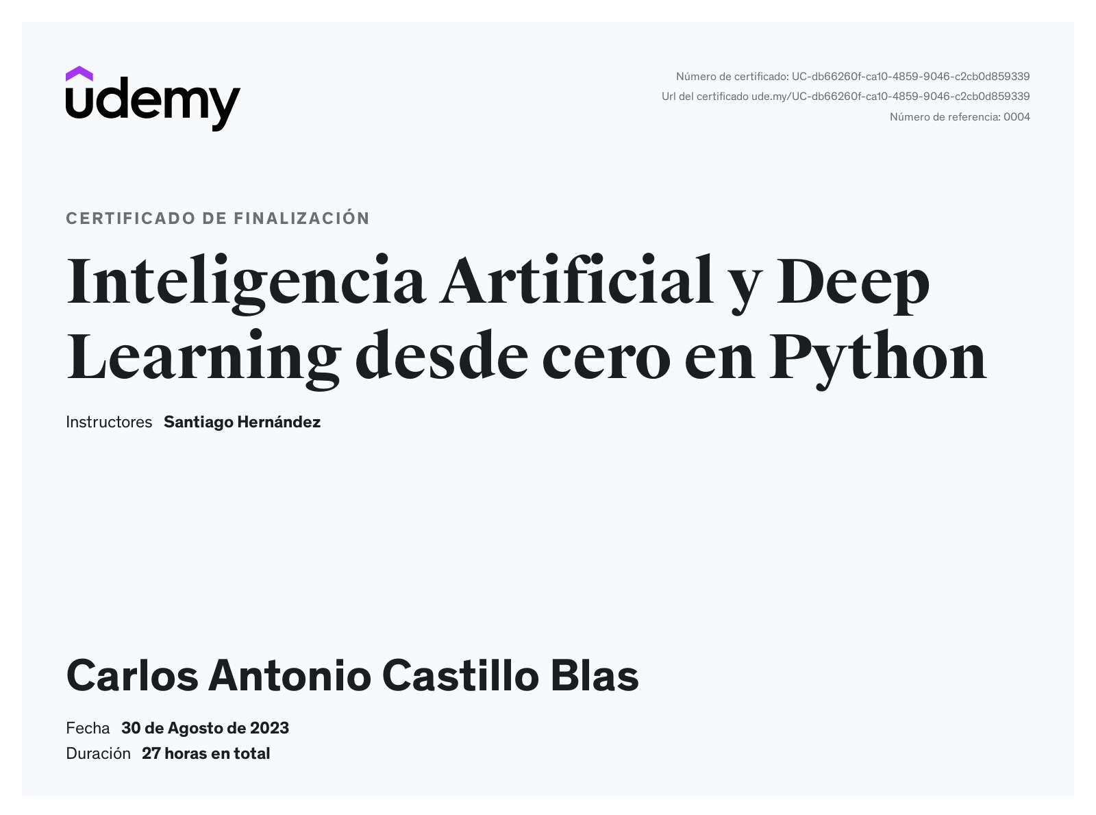 Inteligencia Artificial y Deep Learning desde cero en Python