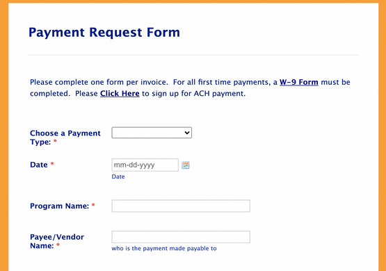 Electronic (Online) Payment Request Form