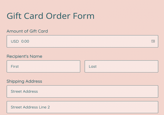 Gift Card Request Form