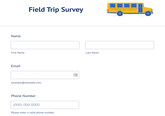 Post Field Trip Questionnaire Form