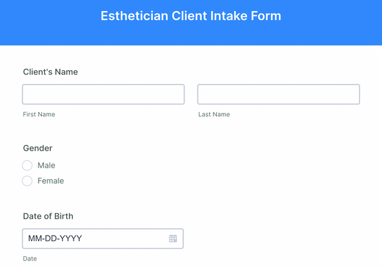 Esthetics Client Intake Form