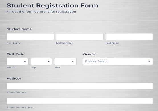 Simple Registration Form for a Course