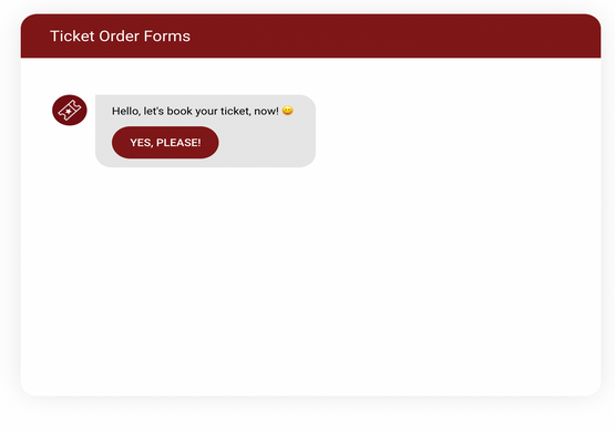Ticket Order Form (Chat Layout)
