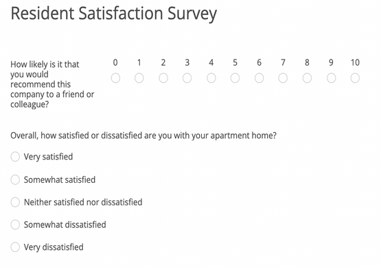 Annual Satisfaction Survey for Residents