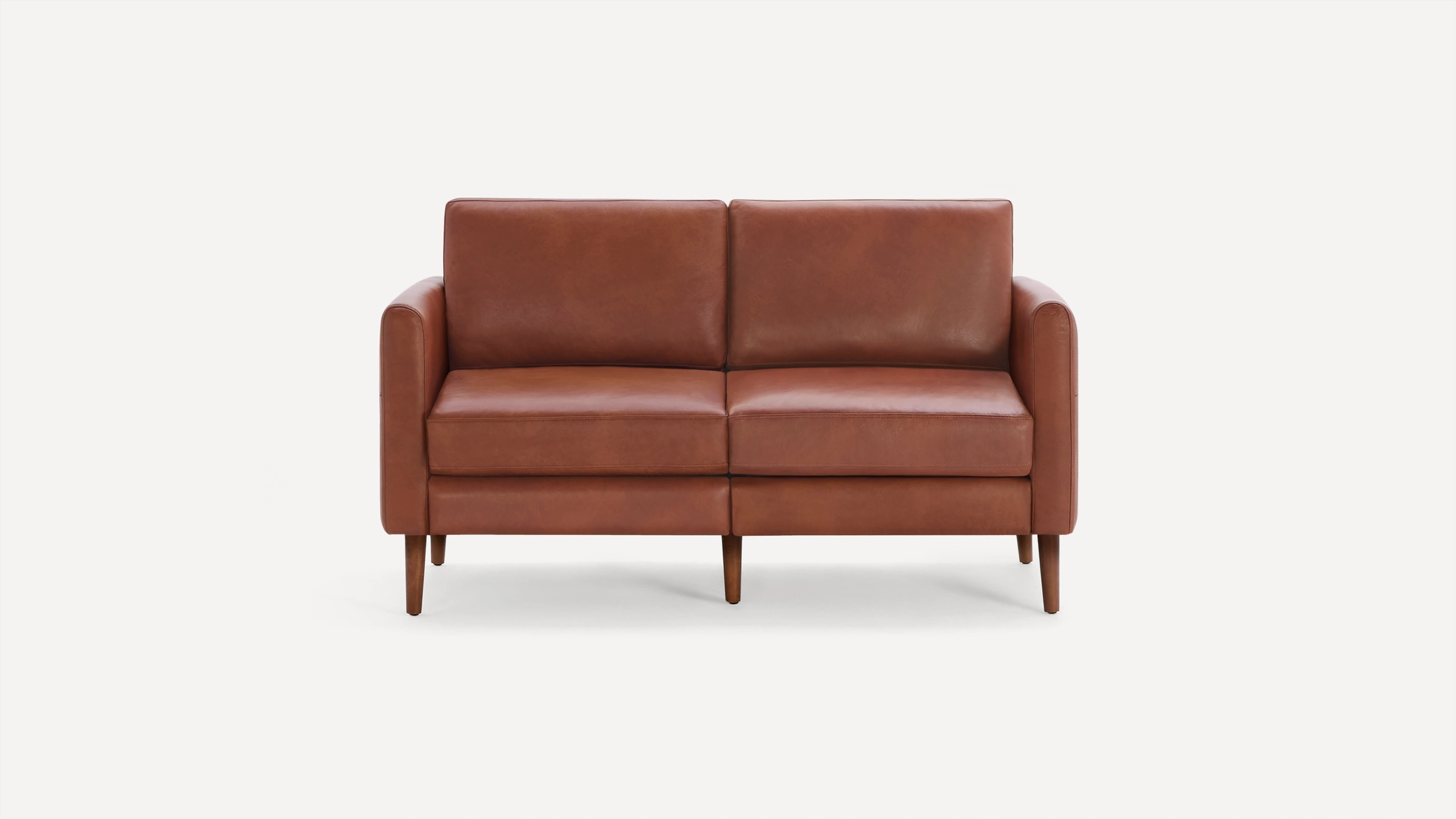 The Nomad Leather Loveseat, Brown Leather Love Seat