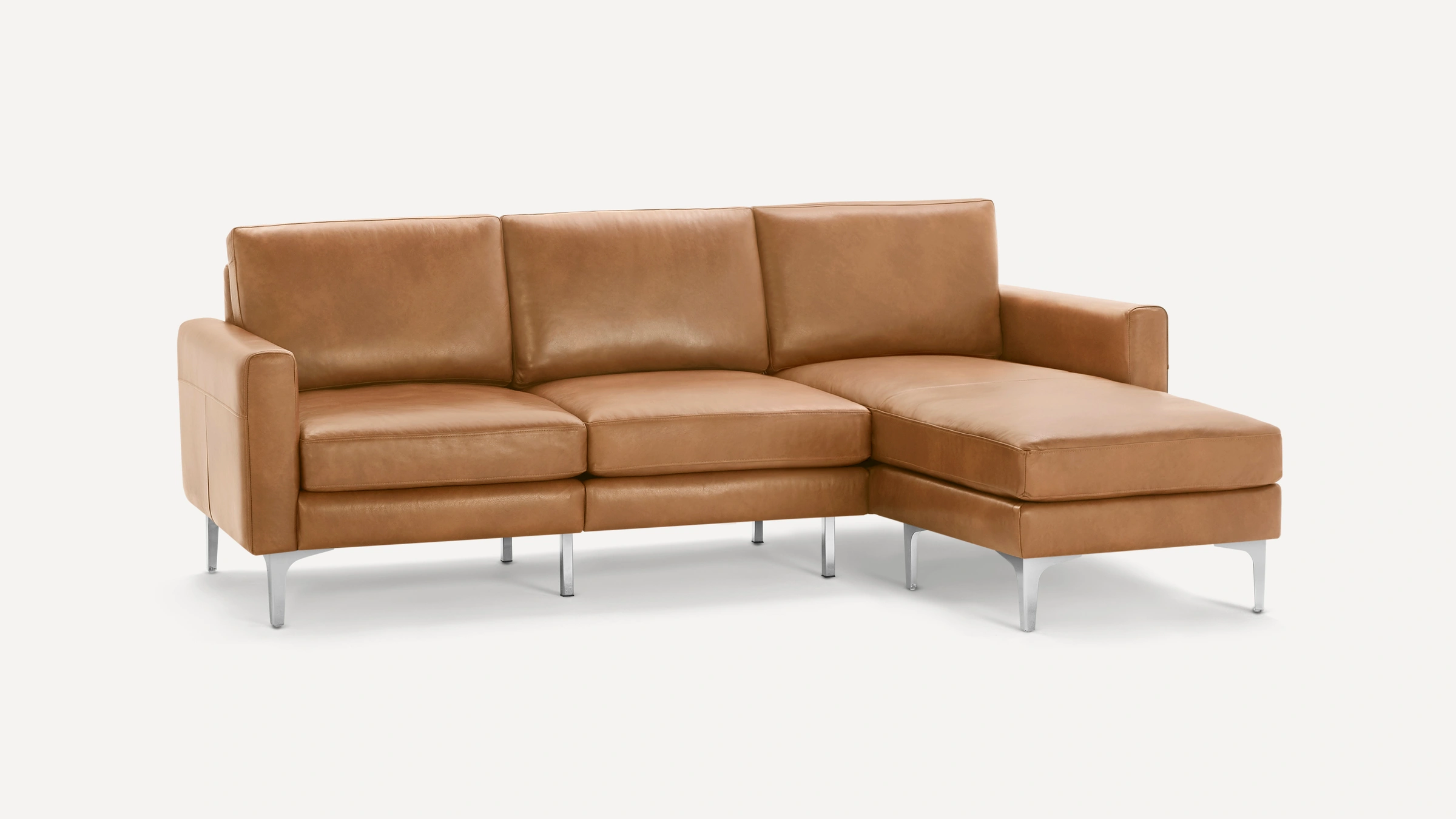 Modern Leather Sectionals Burrow, Camel Colored Leather Sectional