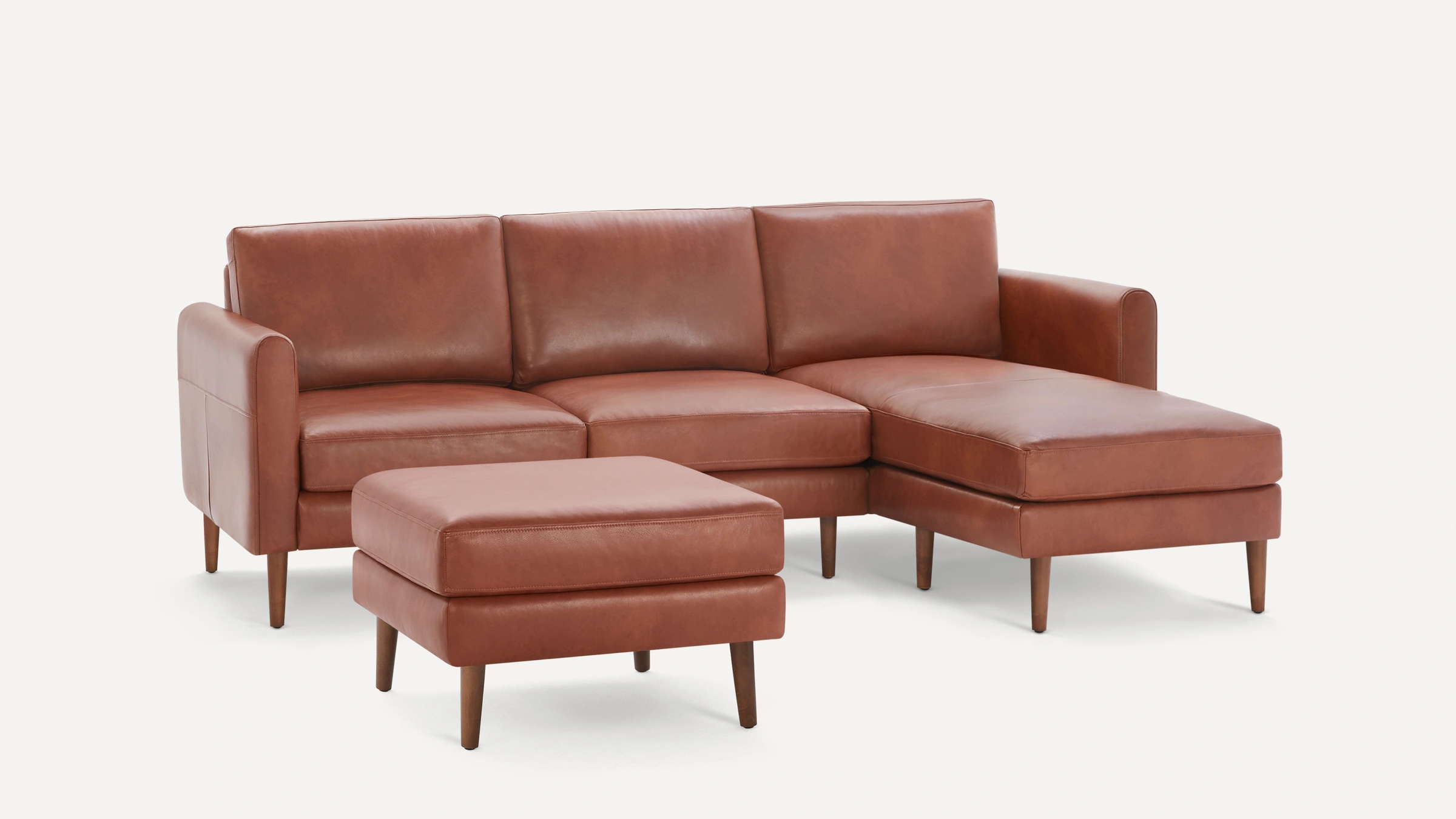 The Nomad Leather Sectional With, Leather Sectional Ottoman