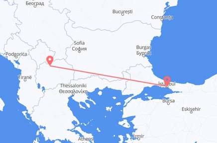 Flights from the city of Istanbul to the city of Skopje