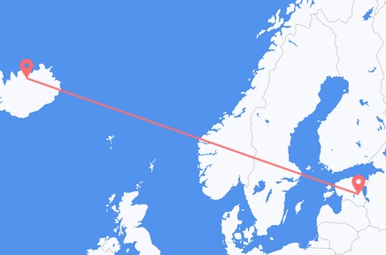 Flights from the city of Tartu to the city of Akureyri