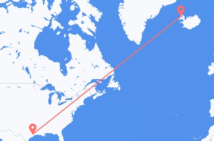 Flights from the city of Houston to the city of Ísafjörður
