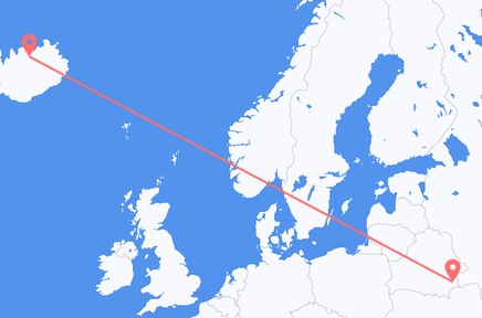 Flights from the city of Gomel to the city of Akureyri