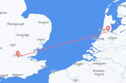 Flights from the city of London to the city of Amsterdam