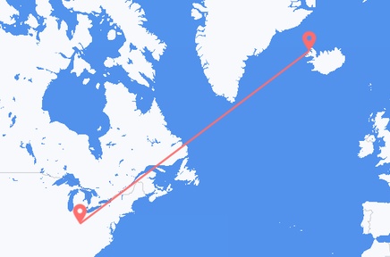 Flights from the city of Cincinnati to the city of Ísafjörður