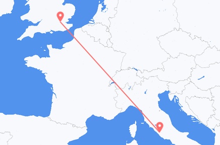 Flights from the city of London to the city of Rome