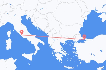 Flights from the city of Istanbul to the city of Rome