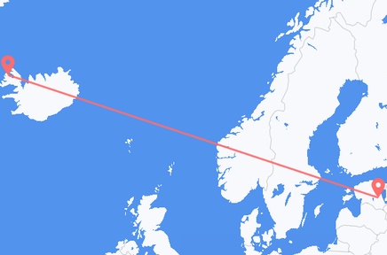 Flights from the city of Tartu to the city of Ísafjörður