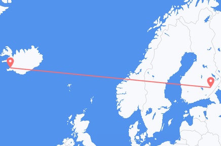 Flights from the city of Savonlinna to the city of Reykjavik