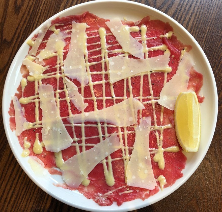 Raw beef carpaccio with Harry's Bar dressing