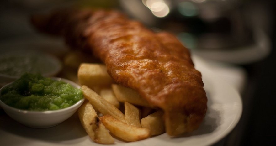 Greene King fish and chips takeaway