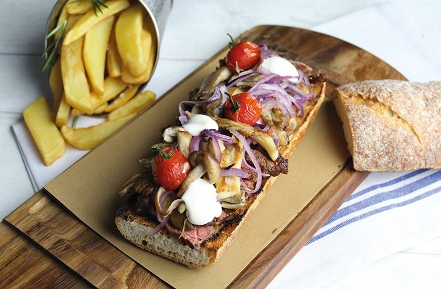 Steak baguette with Creative Foods' Oasis Mayonnaise