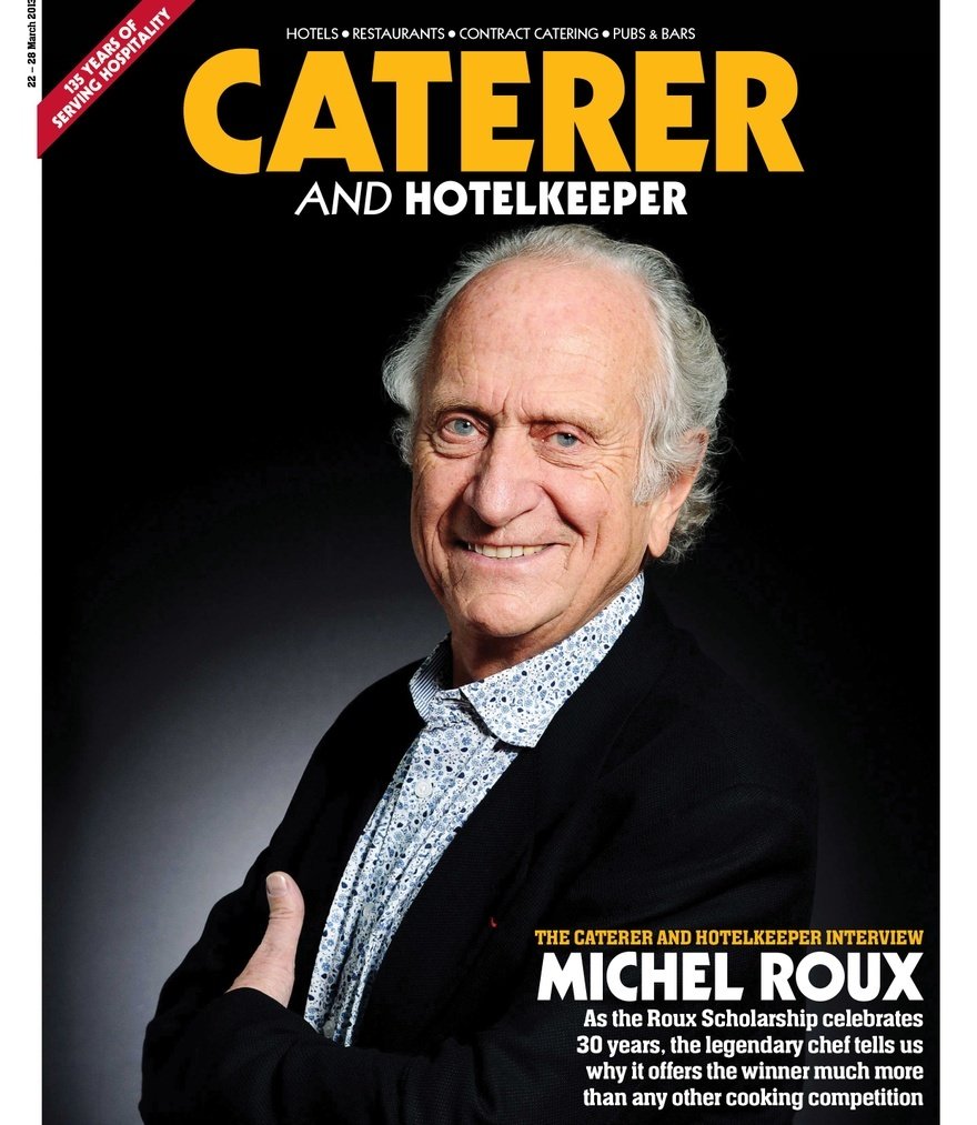 Michel Roux on the cover of The Caterer in 2013