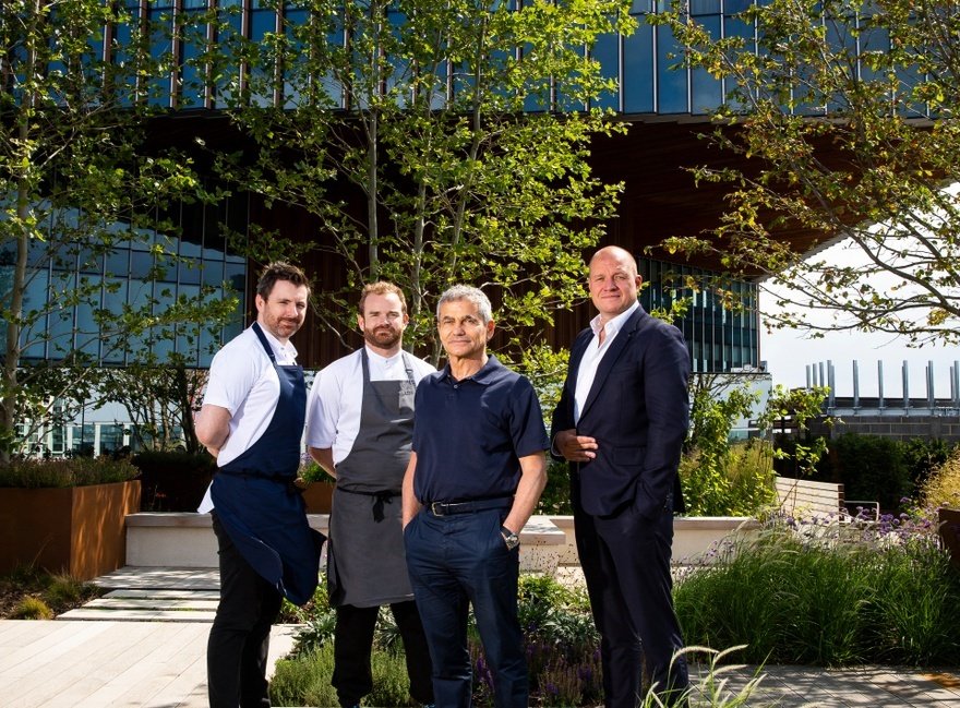 From left: Patrick Powell, head chef, Allegra; Ben Harrington, head chef, Stratford Brasserie; Harry Handelsman and Ben Hesketh, food and beverage operations director