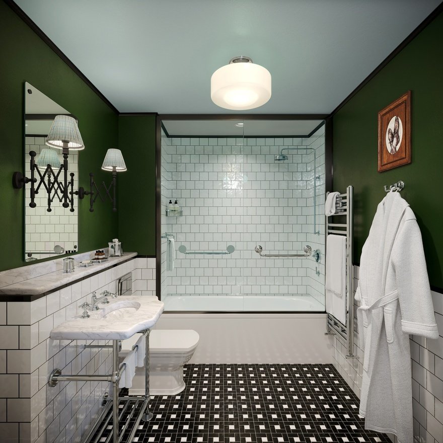 Bathroom at the Randolph hotel by Graduate Hotels