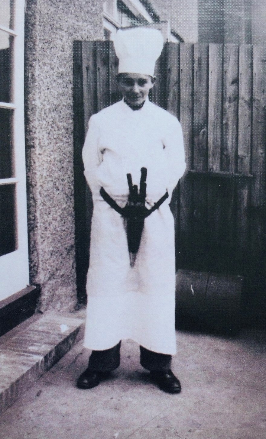 Ron Kinton, ready for his first day at Westminster Technical Institute in 1936