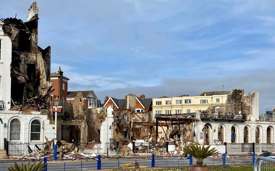 The demolished Claremont Hotel in Eastbourne Picture: @NathanDunbar 