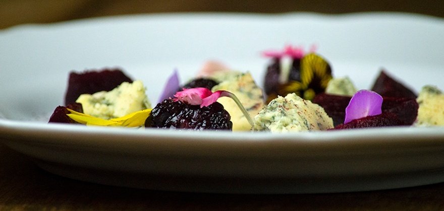 Blue cheese, beets and balsamic blackberries