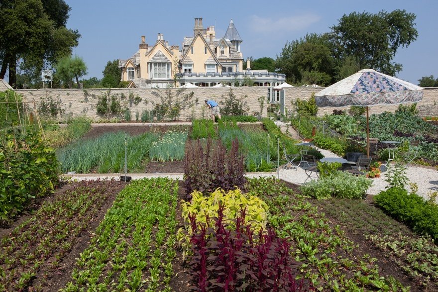 The kitchen garden at the Pig on the Beach in Studland Bay, Dorset