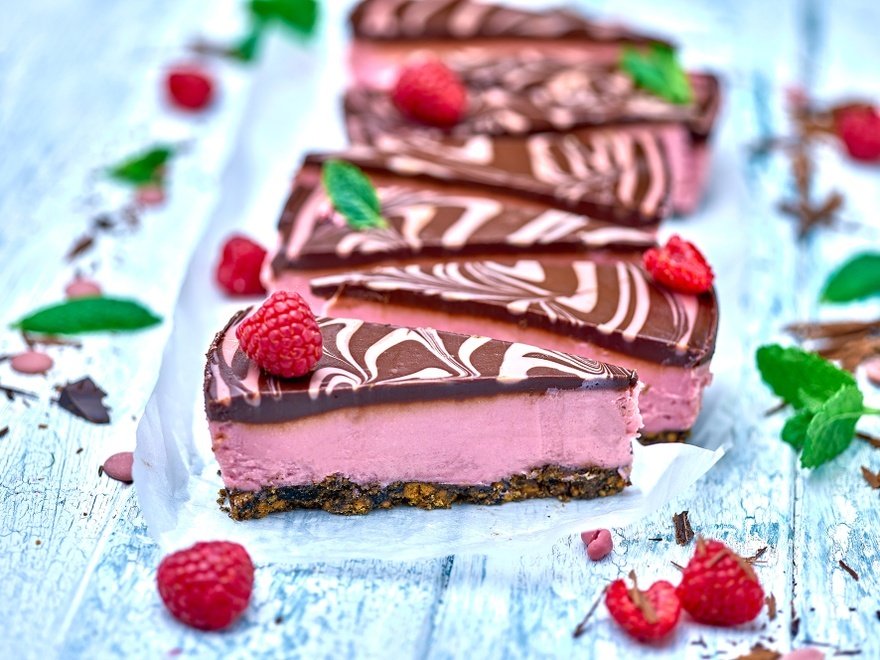 High res Med MSGFRRCC Menuserve Ruby Chocolate and Raspberry Cheesecake from Central Foods