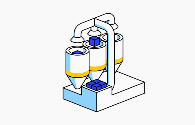 Illustration of a sorting machine