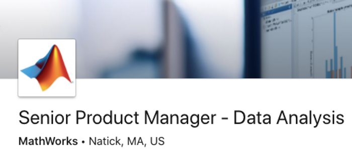 Senior MATLAB Product Manager – Data Analysis